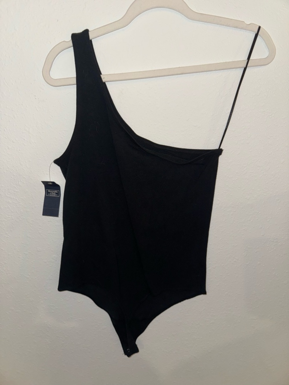 Abercrombie & Fitch Black One-Shoulder Asymmetric Bodysuit